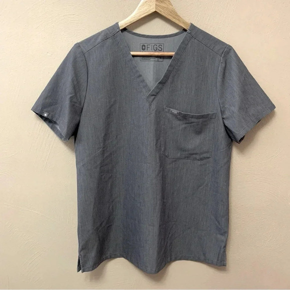 FIGS Catarina One-Pocket Scrub Top Gray Grey Size Medium - Picture 3 of 8